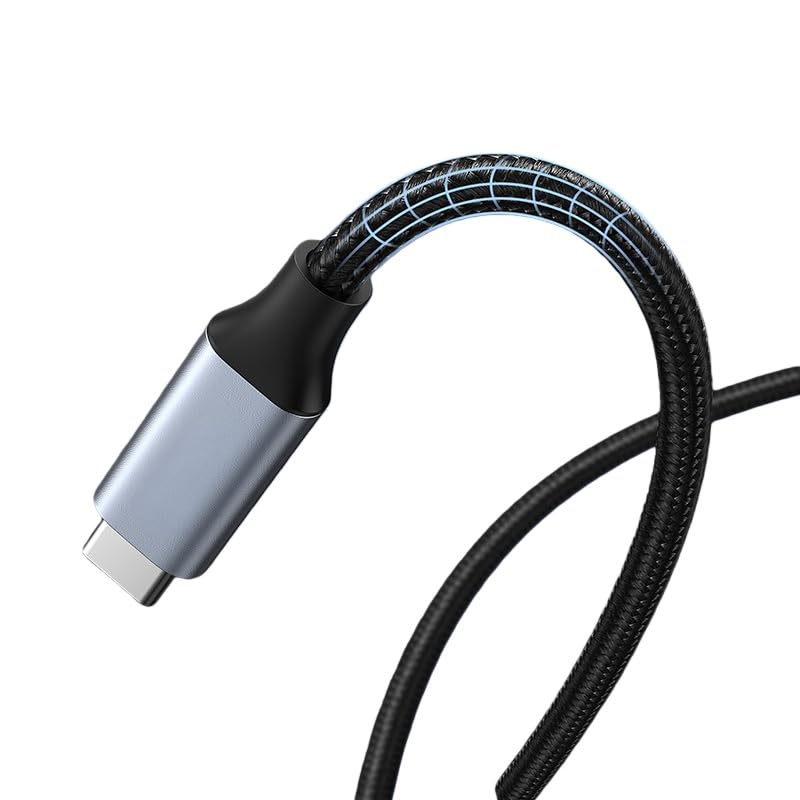 Przedłużacz USB C, męski na żeński, przedłużacz typu C, 0,5 m, 10 Gb/s, aluminiowy szary)