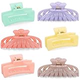 6 Pack Large Hair Clips for Women, 4.5 Inches Big Claw Clips for Thick Hair, Non-slip Hair Claw, Strong Hold Jaw Clips with Gift Package, 2 Sizes, 2 Styles…