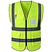 ShyaWorld Chaleco Reflectante de Seguridad Adulto Trabajo con bolsillos de Alta Visibilidad. Cintas Reflectivas y Ligeros. Ideal para trabajo. Tallas de Adulto. (Amarillo POL, XL)