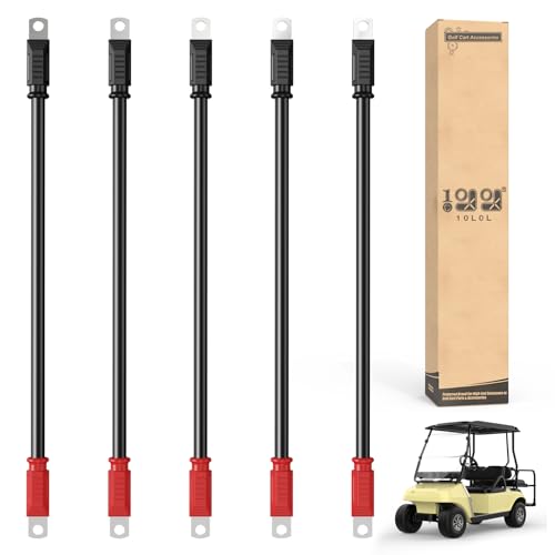 10L0L Golf Cart Heavy Duty Battery Cables Wiring Kit 4 Gauge Fits for Club Car DS Precedent Tempo Onward 36V or 48V 14 Inch 5-Pack