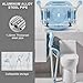 4-in-1 Folding Bedside Commode, Heavy Duty Commode Chair with Arm and Back Adjustable Padded Potty Chair for Seniors, Pregnant Women Support Up to 400lb A