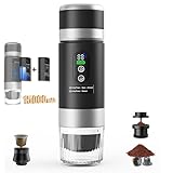 Cafetera Portátil 3 en 1 con Batería Extraíble Recargable 15000mAh, Máquina de Café Portátil 20 Bar Autocalentable con Pantalla LED, Compatible con Cápsulas y Café Molido, Ideal para Viaje, Camping