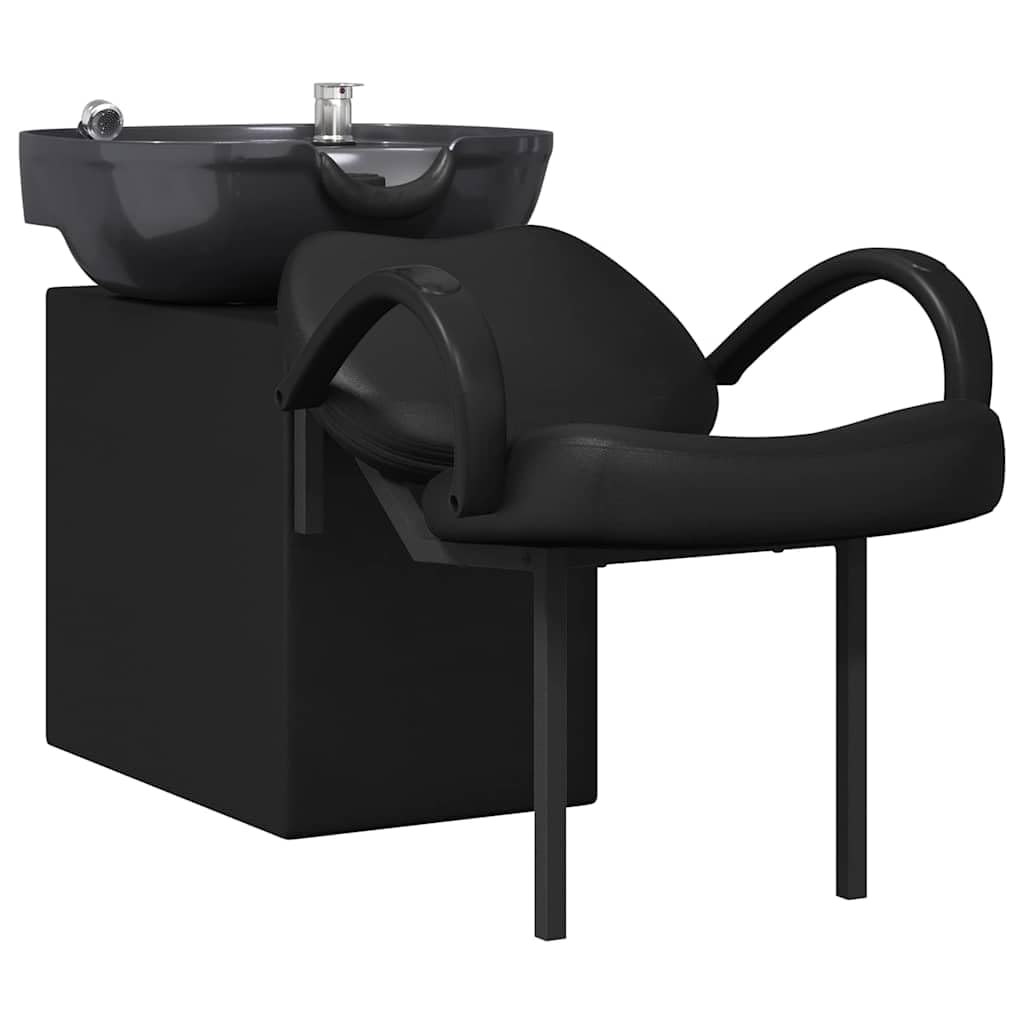 vidaXL Fauteuil de shampooing Noir 136 x 60 x 92 cm PVC