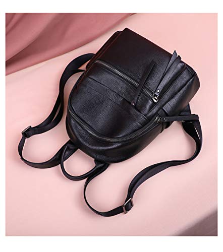 Coolcy Genuine Leather Backpack Purse For Women Multi-Functional Elegant Daypack For Ladies (Black) Small #TOP6