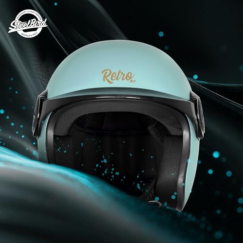 Image of Steelbird SBH 65 Retro 3.0 DOT and ISI Certified Open Face Helmet for Men and Women