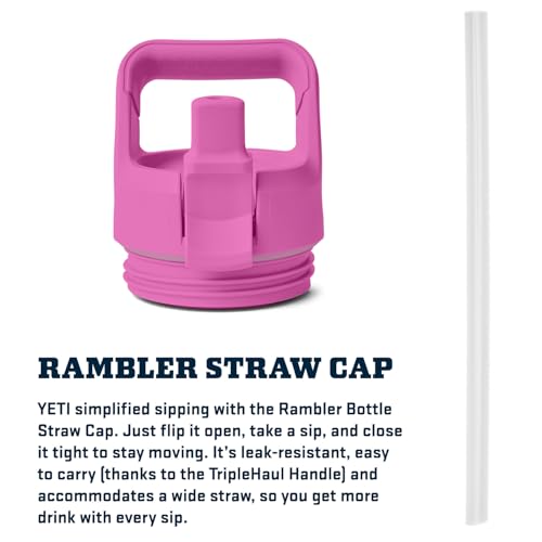 Image of YETI Rambler 26 oz Bottle, Vacuum Insulated, Stainless Steel with Color Matching Straw Cap