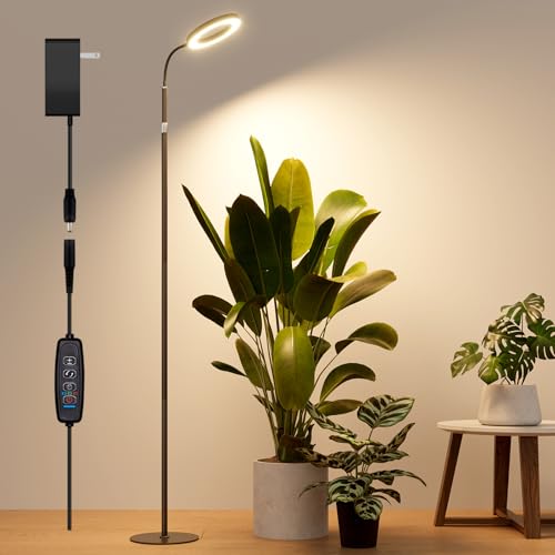 Bamworld lampe plante interieur LED spectre complet réglable, 10 niveaux de luminosité, minuterie 3/9/12H, lampe de croissance pour plantes