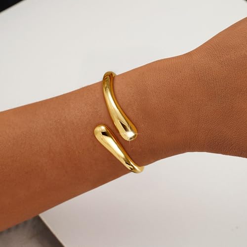 Gold Bracelets for Women Trendy - 18K Really Gold Filled Bangle Bracelet Chunky Adjustable Twist Cuff Gold Bracelet Non Tarnish Waterproof Jewelry for Women Gifts3