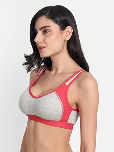 Image of Aimly Women's Cotton Non-Padded Non-Wired Full Coverage Seamless Sports Bra 28 Multicolor Pack of 3