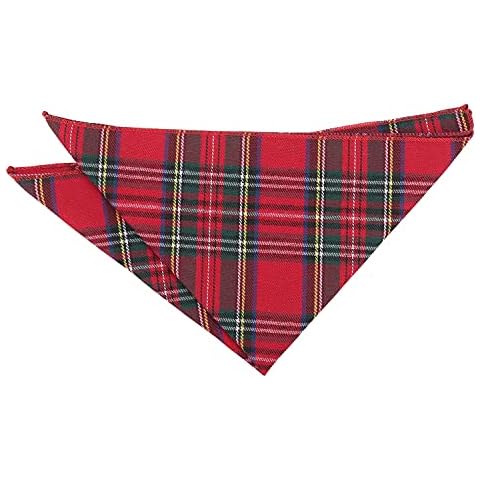 DQT Red Royal Stewart Tartan Pocket Square Cover