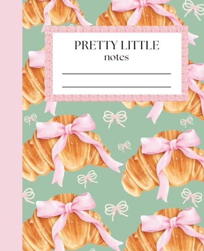 Coquette Croissant Pink & Green Notebook