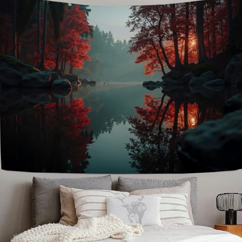 DLERFLOVR Tapiz para Colgar Bosque Brumoso