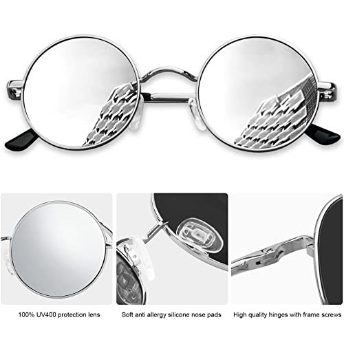 KANASTAL Polarized Round Sunglasses for Women Men Circle Hippie Style Sun Glasses UV400 Protection Halloween Cosplay3