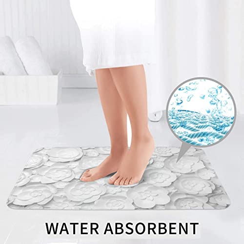 Badezimmerteppich-Set, 3D-Blumendruck, Badematte, Kontur, WC-Deckel, Antirutsch-Pad – Bild 7