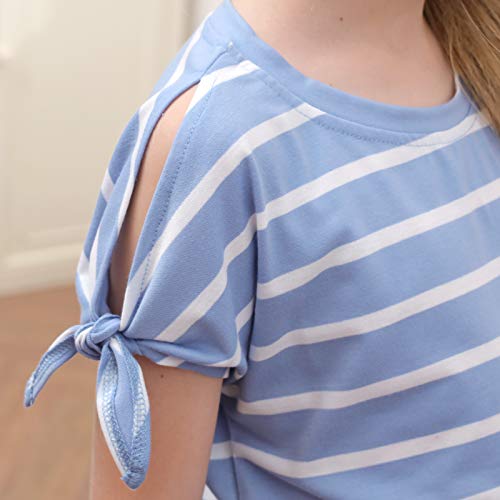 Image of GORLYA Girls Slit Sleeve Tie Knot Cuff Knit Tunic Top 4-14Y