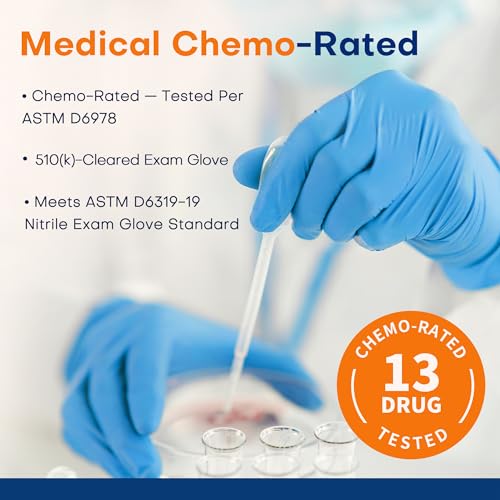 Supmedic Medical Nitrile Exam Gloves, Latex-Free, Powder-Free, Food Safe, Cooking Food Prep, Disposable Gloves, Blue, 100 Pcs (X-Large)