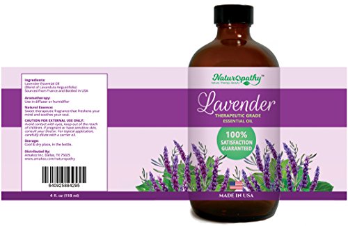 Naturopathy Lavender Essential Oil, 100% Natural Therapeutic Grade, Premium Quality Lavender Oil, 4 Fl. Oz - Perfect For Aromatherapy And Relaxation #TOP2