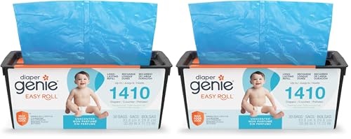 Image of Diaper Genie Easy Roll Refill | 30 Bags Per Refill | Holds Up to 1410 Newborn Diapers | Odor Control | Diaper Pail Refill Bags | Fits Diaper Genie Signature & Platinum Pails (Pack of 2)