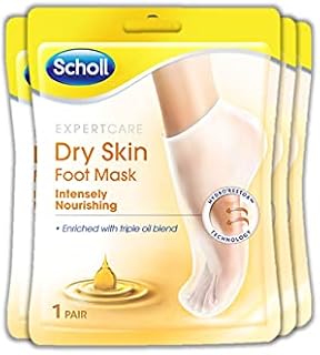 Scholl Foot Mask Socks for Dry Skin, enriched with Triple blend oil, 6 pairs of footmasks