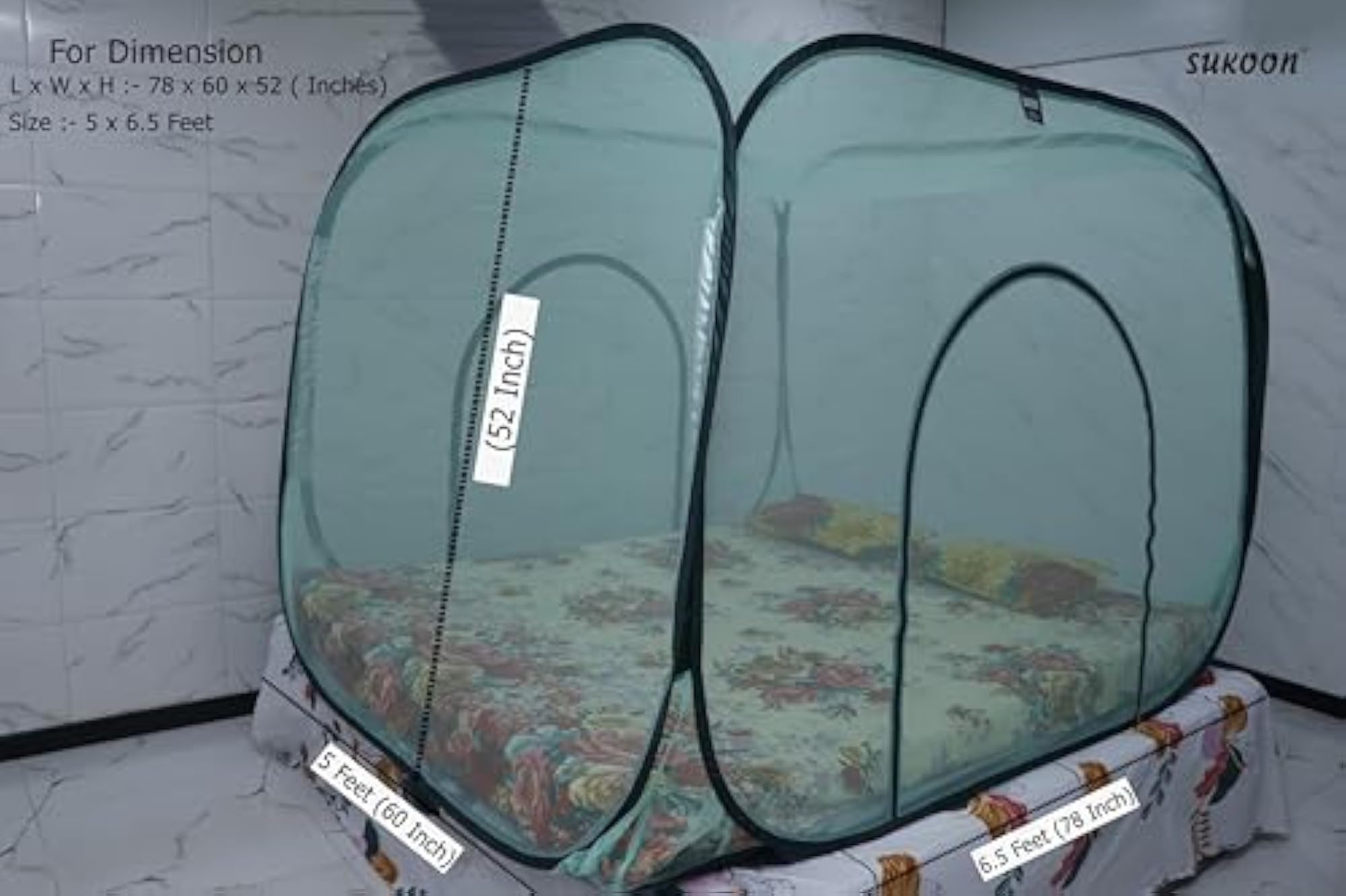 Double Bed Foldable Mosquito Safety Net 5ft X 6.5ft