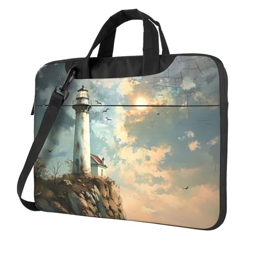 Sac ordinateur 14 pouces noir sacoche bandoulière pc portable imprimé