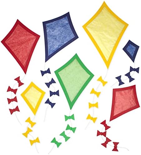 Papierdrachen Fensterbilder - 24 vorgestanzte Drachen zum Basteln für Kinder - Herbstbasteln mit Tonkarton und Transparentpapier - Set 2