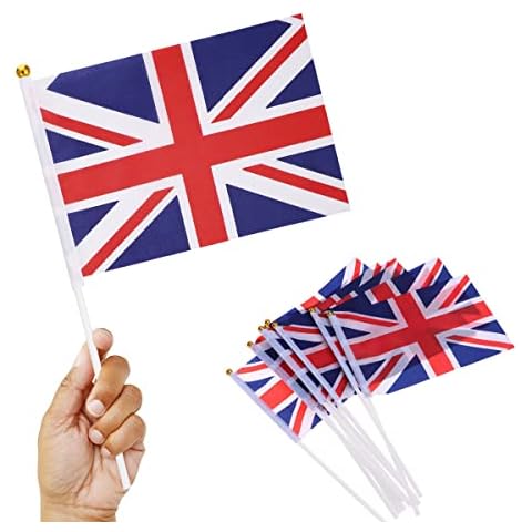LUOEM Union Jack Hand Waving Flag Royal Jubilee UK GB Great Britain Flags Pack of 50 Cover