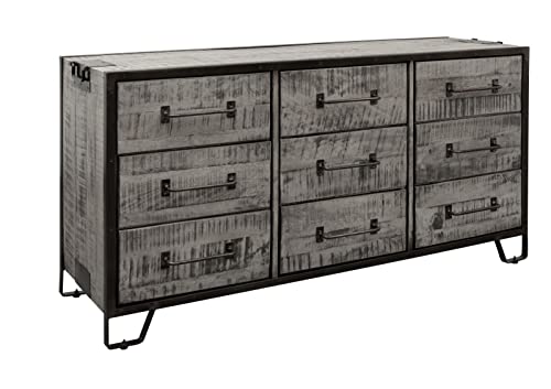 Commode - Bois Massif de manguier laqué (Gris) - Heavy Industry #118