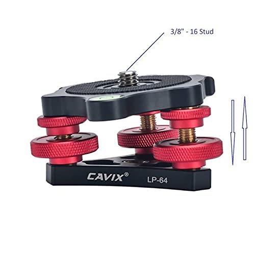 Cavix Camera Leveler Tripod Leveling Base Tri-Wheel Head For Macro Photography Aluminum W Bubble Level 3 Axis Level With +/-5 Degree Precision Adjustment For Dslr Camera Rotator Panoramic Head Lp-64 #TOP2