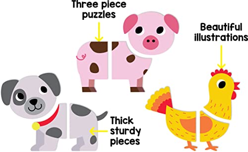Image of Play Panda Magnetic Puzzles Farm Animals 10 in 1 with 10 Magnetic Puzzles,Write&Wipe Magnetic Board,50+ GK Facts,Sketch Pen&Duster-Make Beautiful Magnetic Animals-Educational Toy for 3+