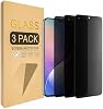 [Paquete de 3] Protector de pantalla de privacidad compatible con Honor 600 / Honor 600 Pro, vidrio templado antiespía, dureza 9H, compatible con funda, desbloqueo por huella digital 2