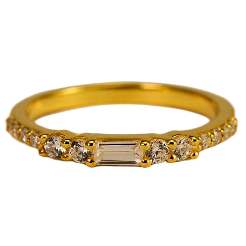 Bague imposante en argent sterling 925 anneau plaqué or pavé diamants LK_DHR_1060