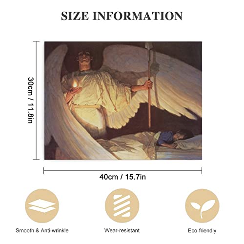 Thomas Blackshear The Night Watch Art Print Guardian Angel Holy Fire Sleeping Children Canvas Wall Art Prints For Wall Decor Room Decor Bedroom Decor Gifts 12X16Inch(30X40Cm) Unframe-Style #TOP1