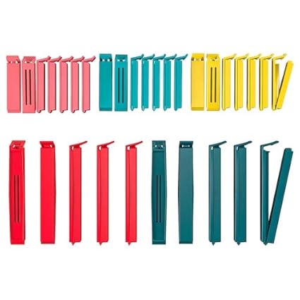 Ikea Aerglo BEVARA Plastic Sealing Clips (Assorted Colours) - Set of 30