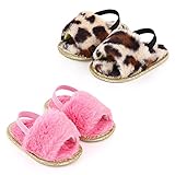 Yinbwol 2 Pack Infant Baby Girls Sandals Elastic Back Strap Flats Slippers Soft Toddles Princess...