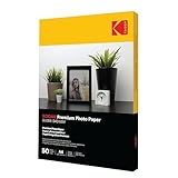 Kodak Photo Paper A4 (Glossy 240gsm - 50 Sheets) Premium Photographic Paper, Universally Compatible with all Inkjet Printers, Perfect Printing for HP, Epson, Canon & Many More (Size 210 x 297mm)
