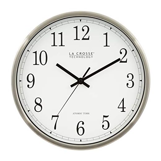 La Crosse Technology 12 Inch Atomic Analog Wall Clock, Aluminum (WT-3126B)