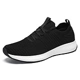 Dannto Mens Walking Running Shoes Breathable Slip On Sneakers Comfort for Sports Gym Tennis (Black,E