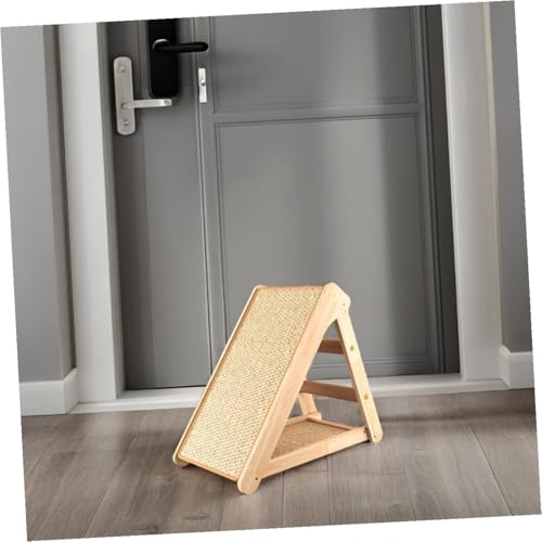 Rascador de Madera en Forma de L con Base de Sisal para Gatos miniatura 6