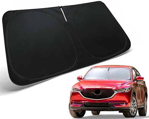 Image of Windshield Sun Shade for 2017-2025 2026 Mazda CX-5, Car Front Window Sunshade with 240T Sun Visor Protector Blocks UV Rays Heat Sun Shield Accessories (Mazda CX5)