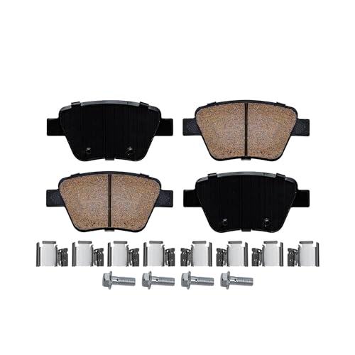 Image of Detroit Axle - Brake Pads for Jetta Beetle Eos Golf Audi A3 Quattro, Front and Rear Ceramic Brake Pads with Hardware Replacement