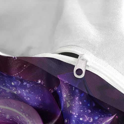 Parure de lit hypoallergénique avec fermeture éclair et microfibre douce violette - 8