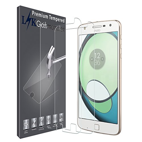 LK Tempered Glass Screen Protector for Moto Z Play Droid (2PACK)