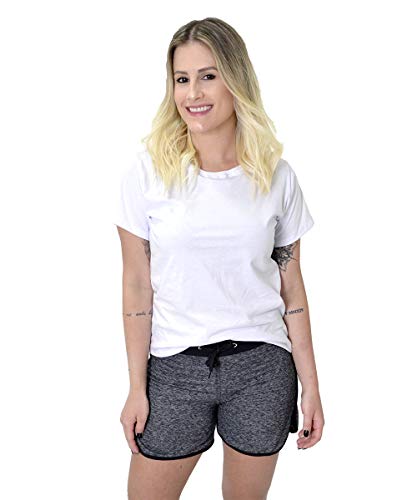 Kit 3 Camisetas Blusinhas Femininas 100% Algodão Premium New Basic (M, Preto, Vinho, Rosa)