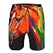 VAFZASC Men's Fashion Beach Shorts Swim Trunks Rainbow Wild Horse Head Waist Drawstring Unique Board Swimsuit, 3X-Large