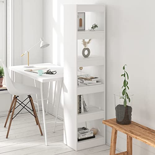 UJCHVHN Item-Librero/Separador de habitación blanco 40 x 30 x 166 cm, estanterías, estanterías y estantes de pie