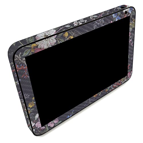 Image of MightySkins Carbon Fiber Skin Compatible with Amazon Echo Show 8 (Gen 2) - Midnight Blossom | Protective, Durable Textured Carbon Fiber Finish | Easy to Apply