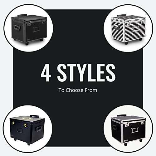 Vaultz Portable File Box With Handle - 15 X 14 X 17 Inch Letter/Legal Size Mobile Lock Box With Wheels For Filing & Storage - Double Combination Locking Cabinet - Black #TOP6