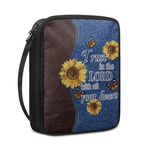 Custodia per bibbia da borsa tote multiuso per la Bibbia custodia per il trasporto della per di grandi dimensioni Farfalla girasole. uomo donna