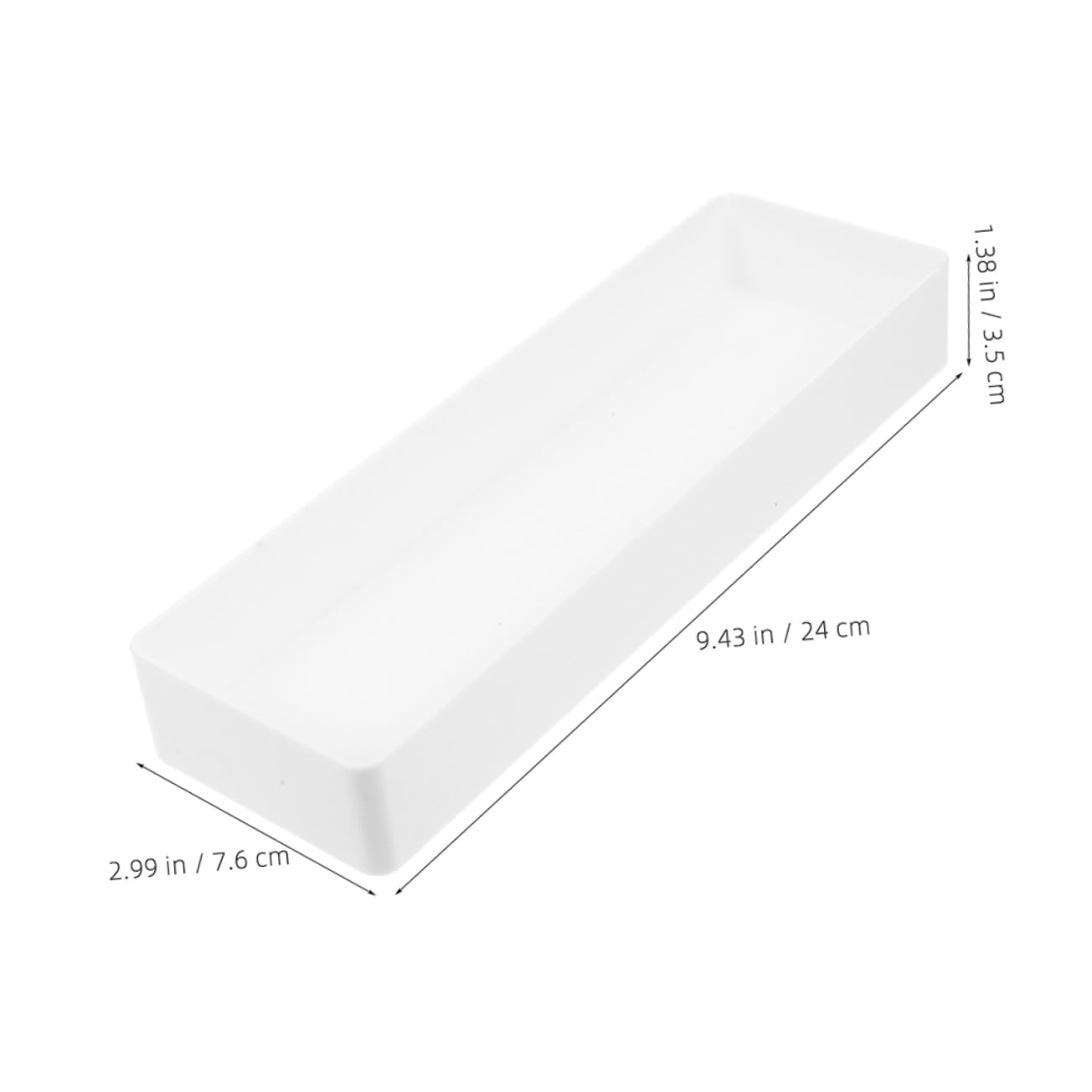 Scatola Organizer Quadrata da Cassetto 5 Pezzi in Plastica Bianca | Scrivania e Ufficio, Superficie Liscia Facile da Pulire, Struttura Resistente alla Deformazione